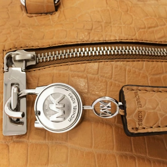 Michael Kors Key Lock Camel Leather Satchel - Picture 8 of 10